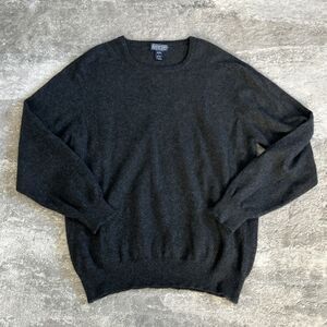 Lands' End Charcoal Cashmere Crewneck Sweater